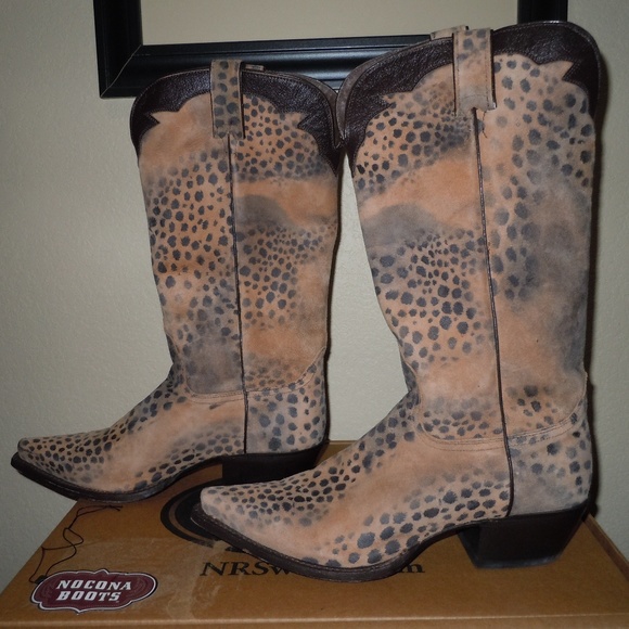 🐾👢Nocona Distressed Leopard Western Leather Boot👢🐾 - Picture 3 of 7